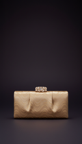 Satin-Moiré-Clutch mit Kristallverschluss