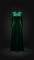 Smaragdgrünes Samt-Abendkleid
